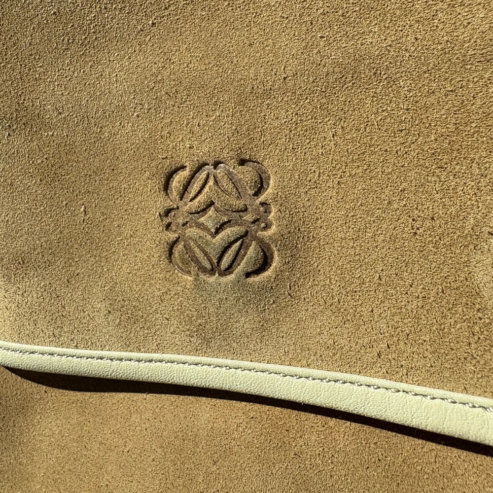 Loewe Suede and Leather Crossbody in tan and cream - Picture 14 of 15